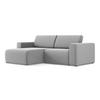 ECKSOFA Links Samt Stoff Grau - Creme/Schwarz, Kunststoff/Textil (167/224cm) - Makamii