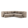 ECKSOFA Chenille Stoff Beige - Schwarz/Cappuccino, Holzwerkstoff/Kunststoff (251/251cm) - Makamii