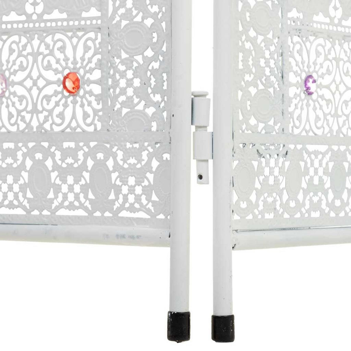 PARAVENT aus geflochtenem Papier, weiß, 160x3x172cm - Weiß, Metall (160/172/3cm) - Wanderlust