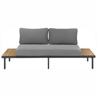 GARTENSOFA 2-Sitzer Akazienholz Dunkelgrau Fivizzano - Dunkelgrau/Braun, Holz (195/78/73cm) - Beliani