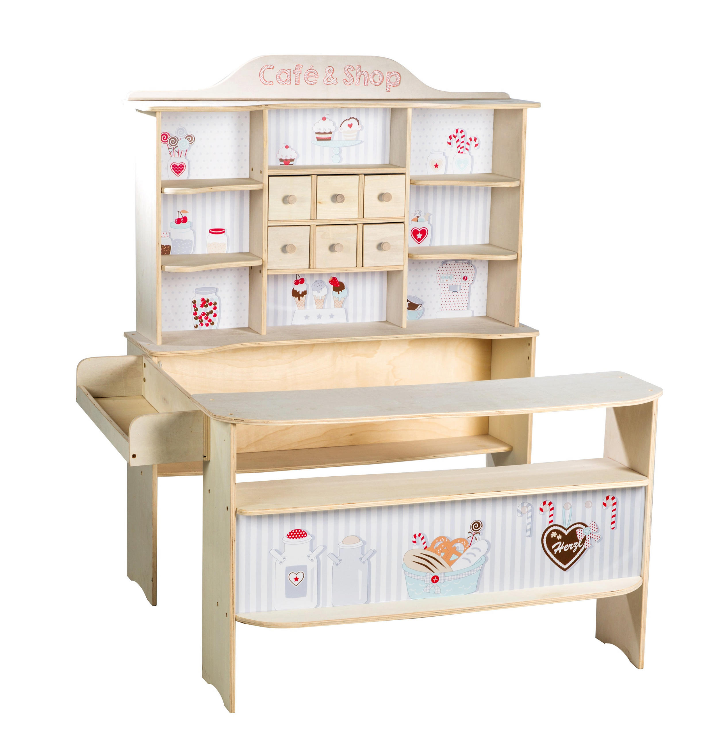 VERKAUFSSTAND - Naturfarben, Holzwerkstoff (107/120.5/95cm) - Roba