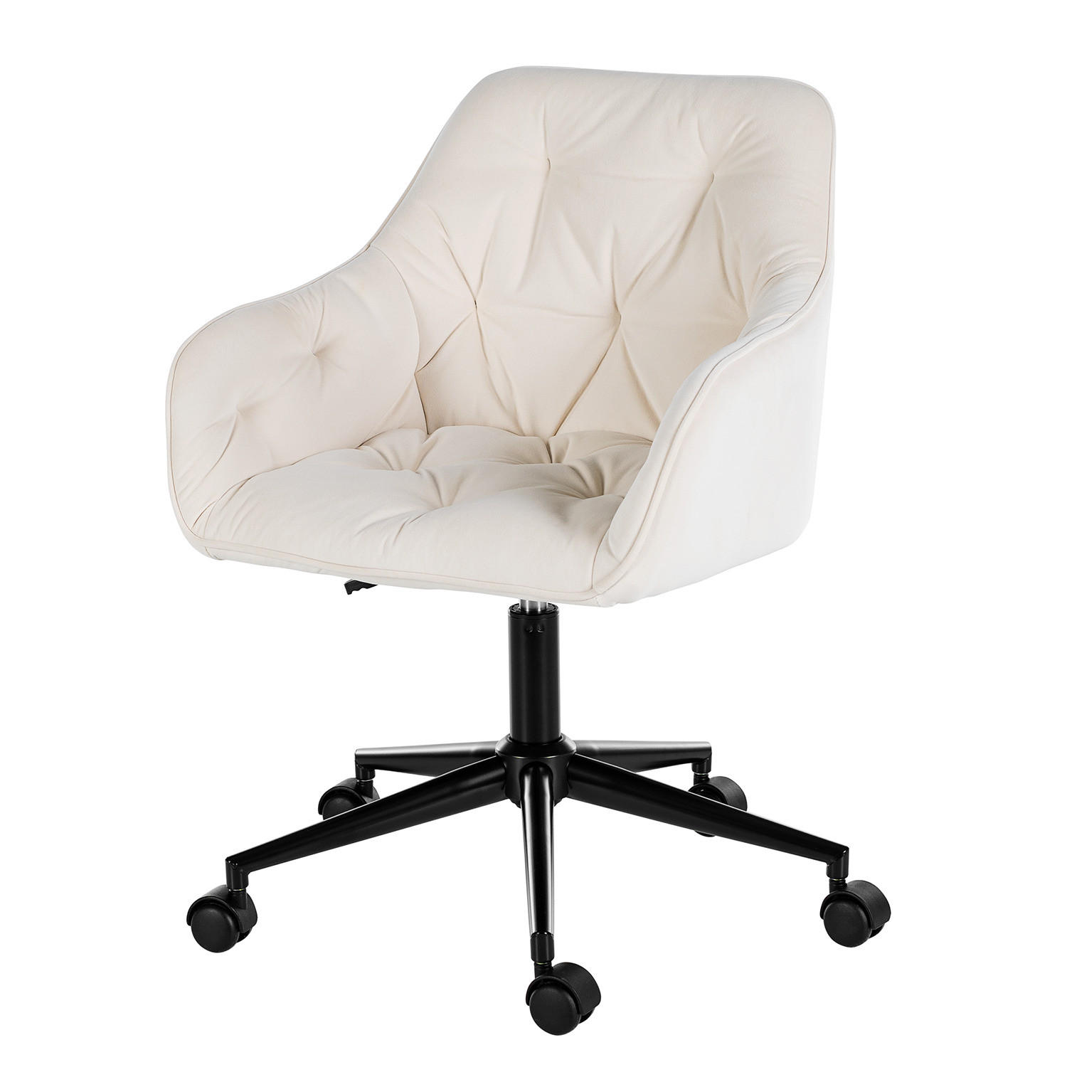 BÜROSTUHL - Samt - Beige/Schwarz, Kunststoff/Metall (56/80/56cm) - home24