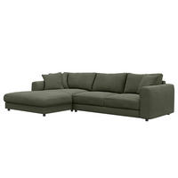 ECKSOFA mit Longchair - Schwarz/Grau, Holz/Kunststoff (286/183cm) - home24