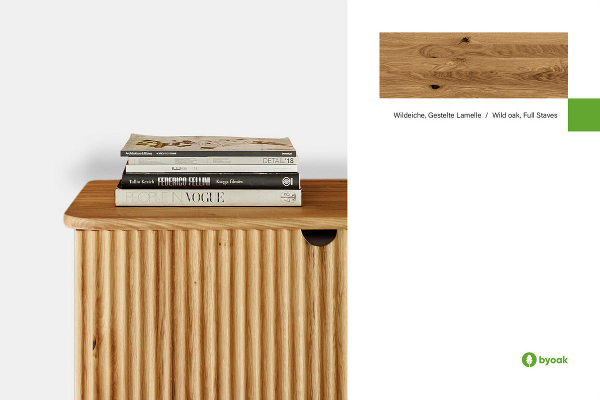 KOMMODE LINA - Wildeiche, Holz (97/72/46cm) - byoak