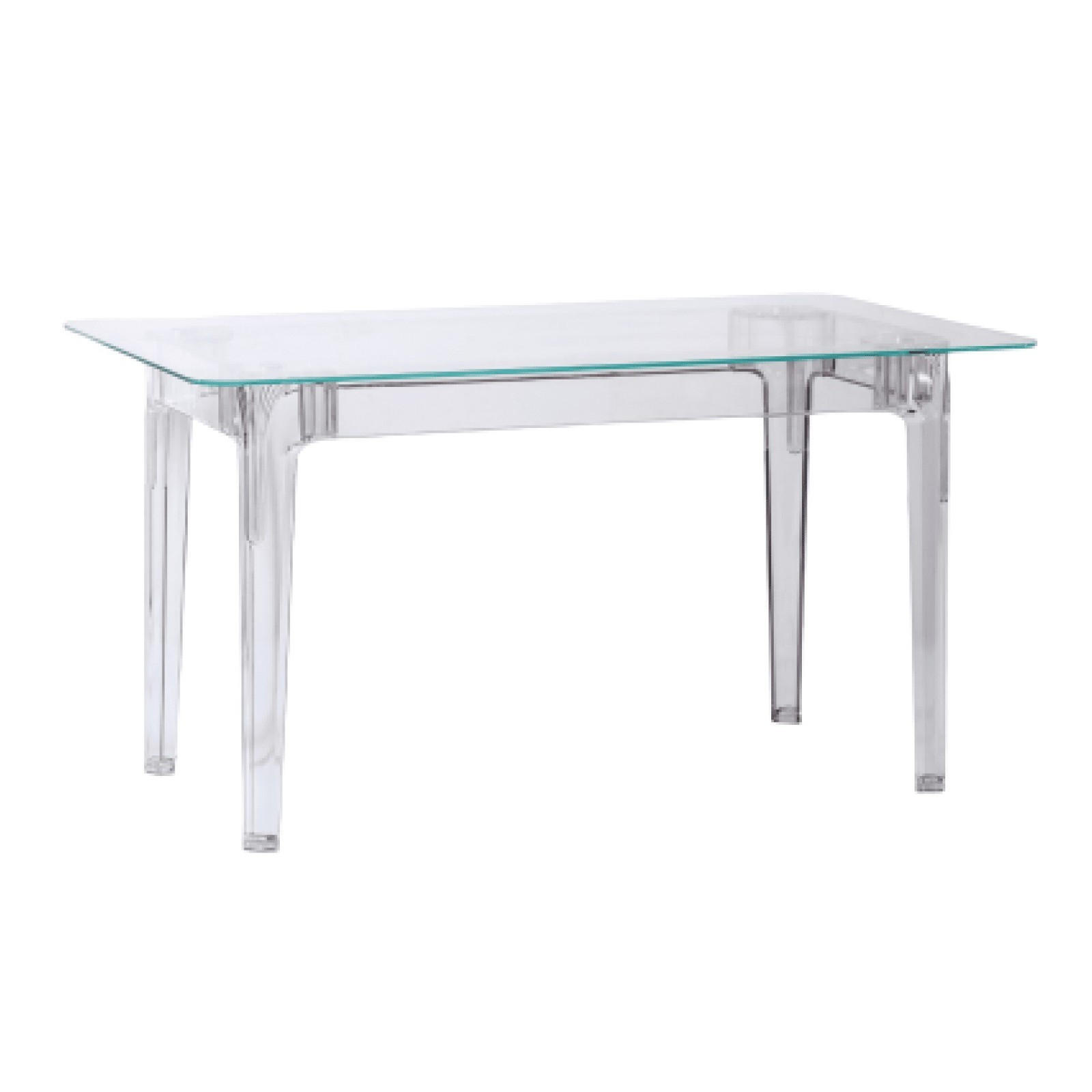 GLASTISCH Rechteckig Transparent 80/140/74 cm - Transparent, Glas (80/140/74cm) - Nest Dream