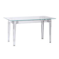 GLASTISCH Rechteckig Transparent 80/140/74 cm - Transparent, Glas (80/140/74cm) - Nest Dream
