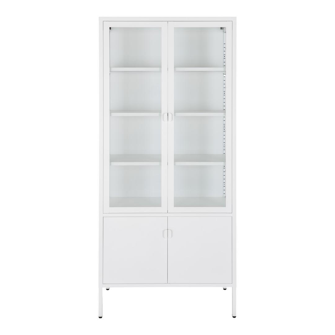 VITRINE Weiß - Weiß, Holzwerkstoff (80/180/35cm) - ebuy24