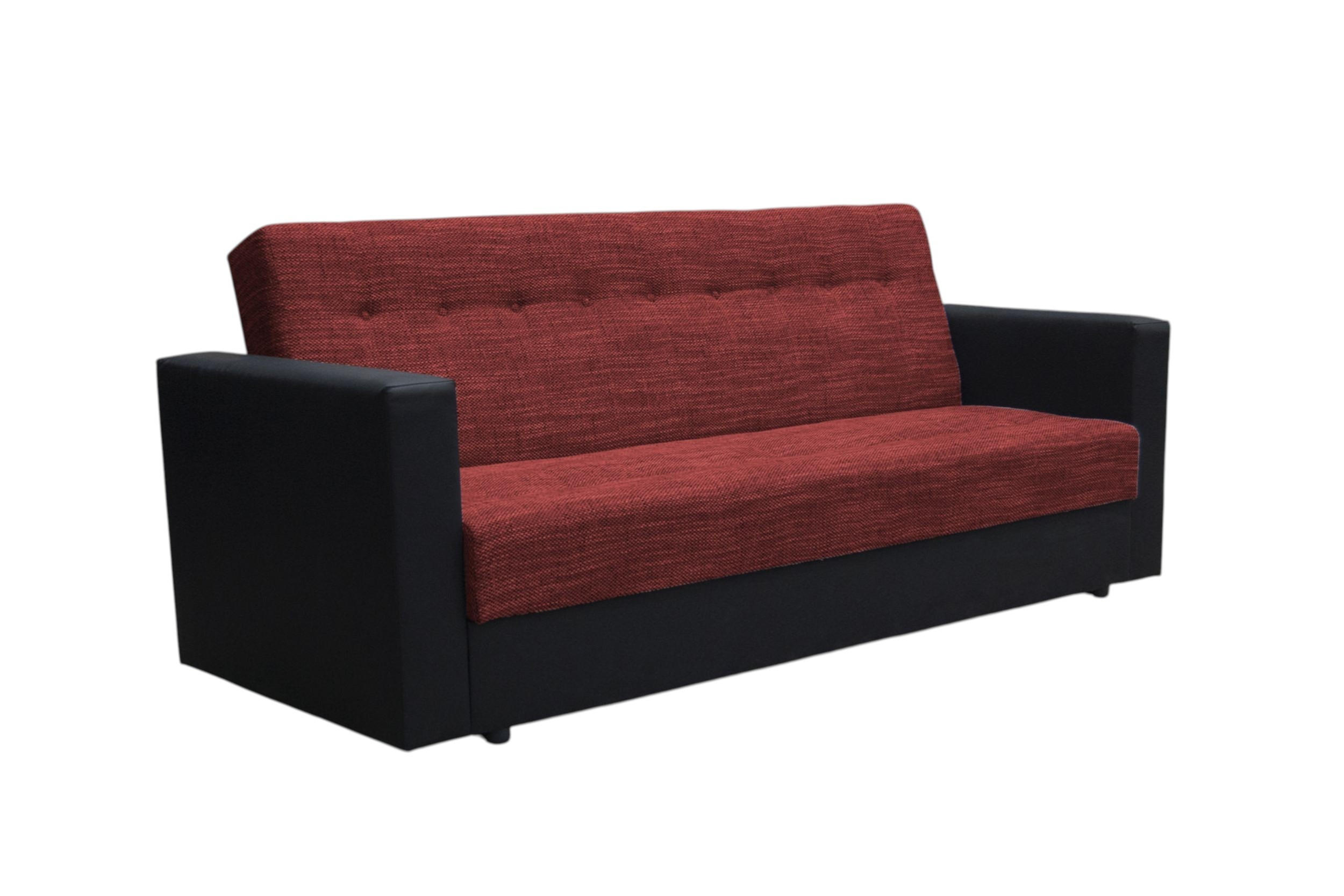 SOFA WIND mit Schlaffunktion SAWANA13+DOLARO8 mit Stauraum - Rot, Textil (87/95/216cm) - Bedante
