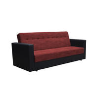 SOFA WIND mit Schlaffunktion SAWANA13+DOLARO8 mit Stauraum - Rot, Textil (87/95/216cm) - Bedante