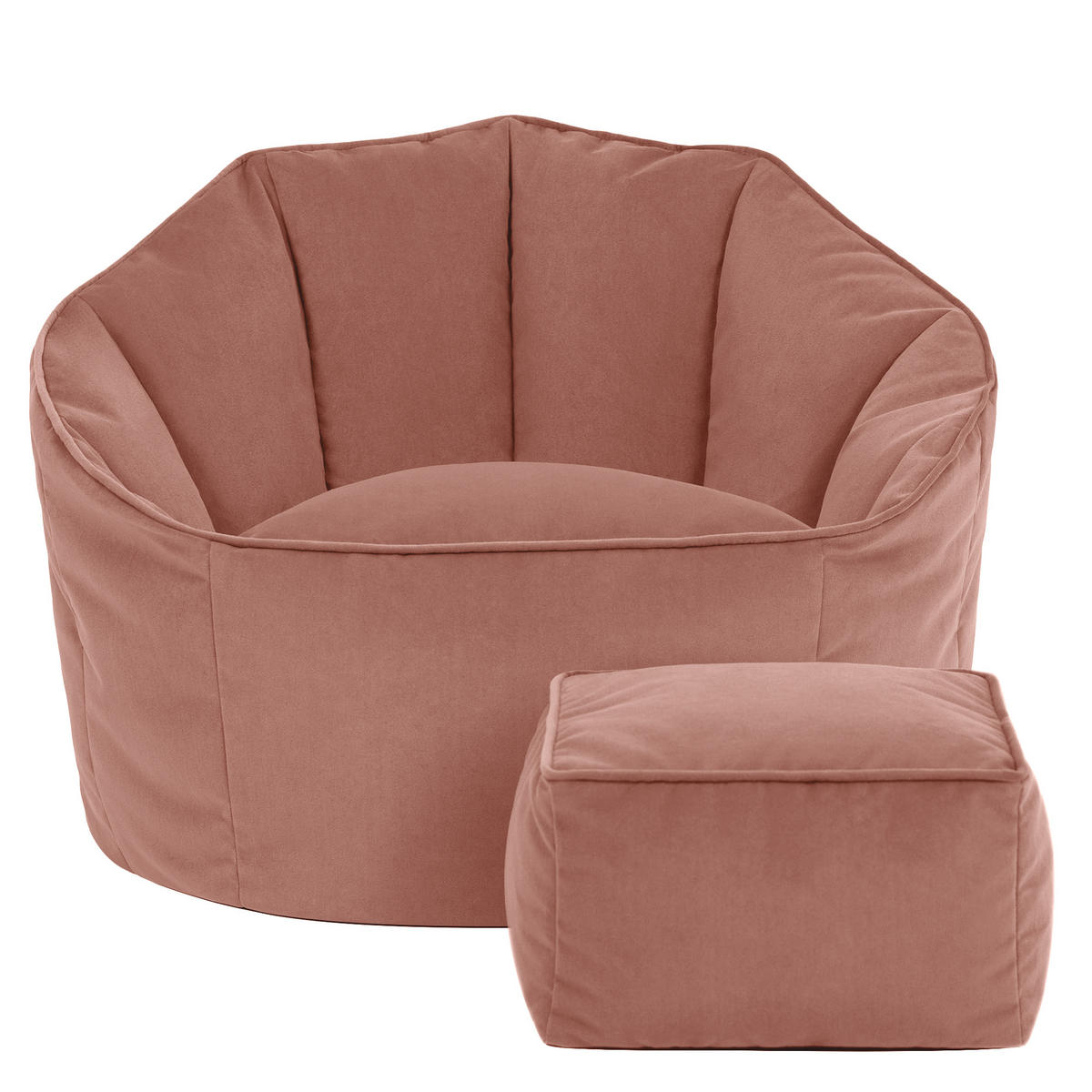 SITZSACK-SESSEL Sirena mit Hocker - Pink, Textil (77/64/74cm) - icon