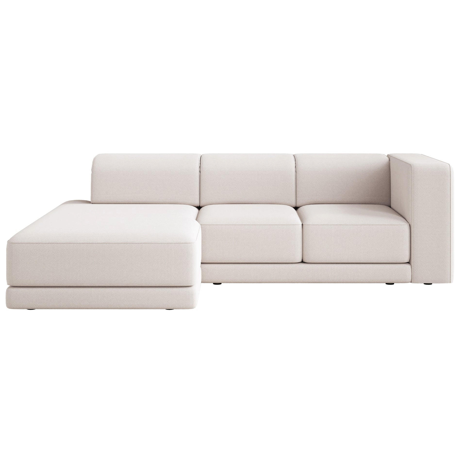 ECKSOFA Novals L-Form, 4-Sitzer, links 278 cm - Creme/Schwarz, Holz/Kunststoff (278/168cm) - Selsey