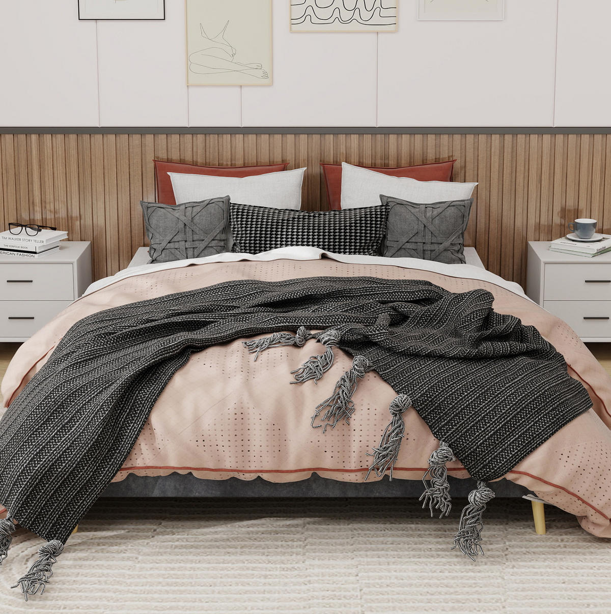 POSTEĽ 160/200 cm sivá s pevným viacbodovým podopretím z látky a kovu - sivá, textil (160/200cm) - OKWISH