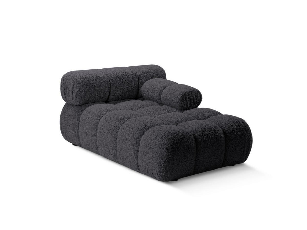 CHAISELONGUE rechts Bellis aus Boucle graphit - Graphitfarben, Textil (94/70/155cm) - Micadoni