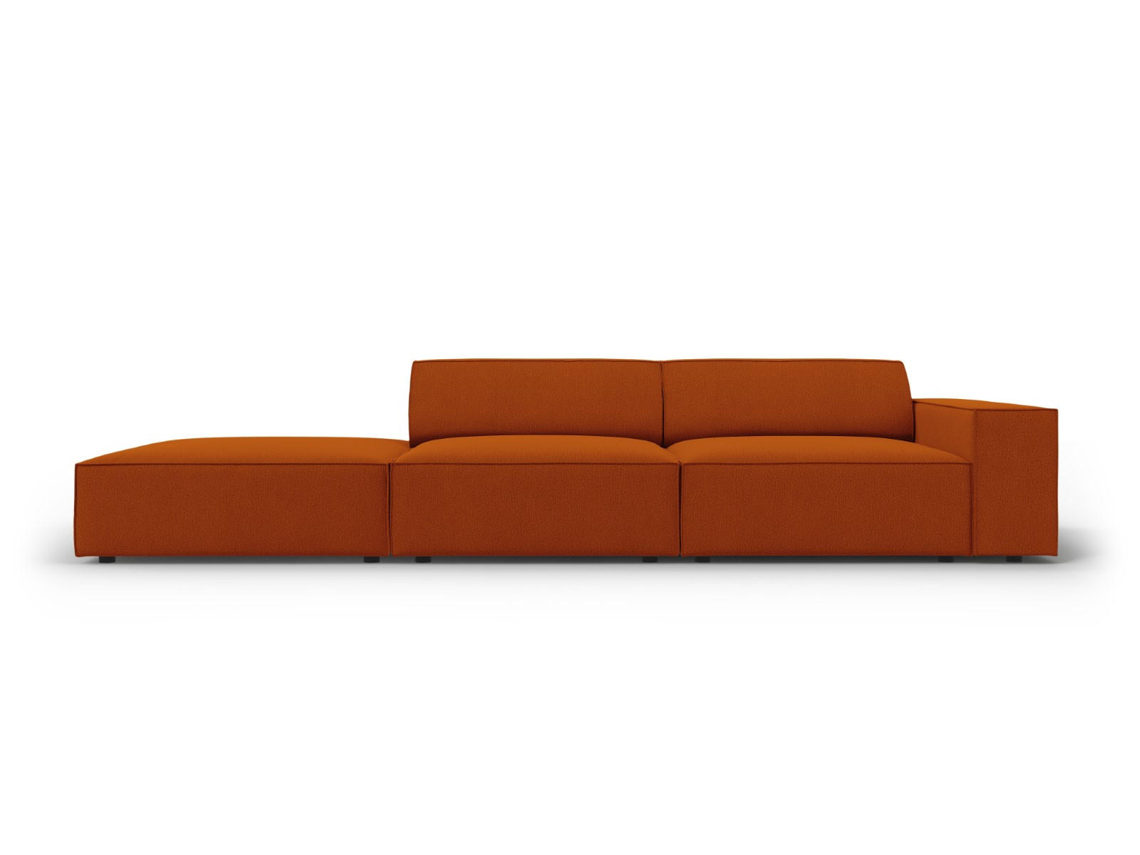 SOFA Jodie aus strukturiertem Stoff terrakotta 3 Sitzplätze - Terra cotta, Textil (102/70/262cm) - Micadoni