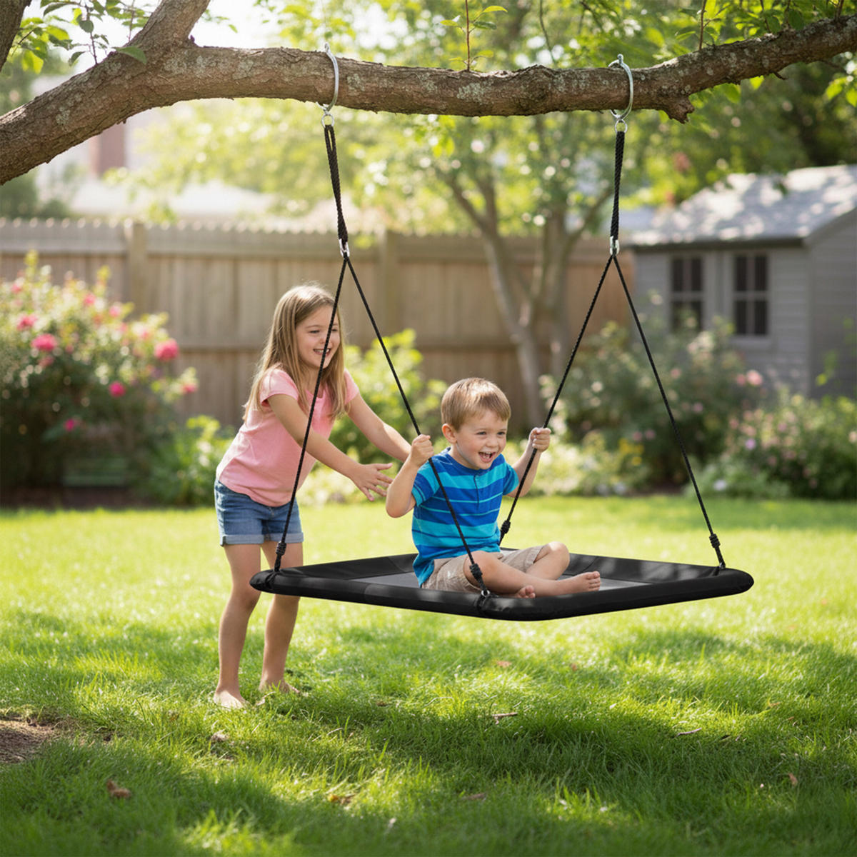 BOGUNGA svart rektangulär 150x80 cm - Svart, Plast/Metall (150/165/80cm) - Relaxdays