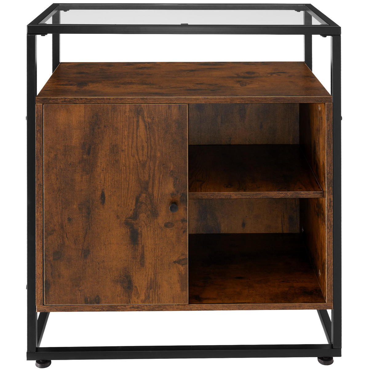 KOMMODE Conventry,70 x 38 x 80,5 cm,Industrial Holz dunkel, rustikal - Rostfarben, Holzwerkstoff (70/38/80.5cm) - tectake