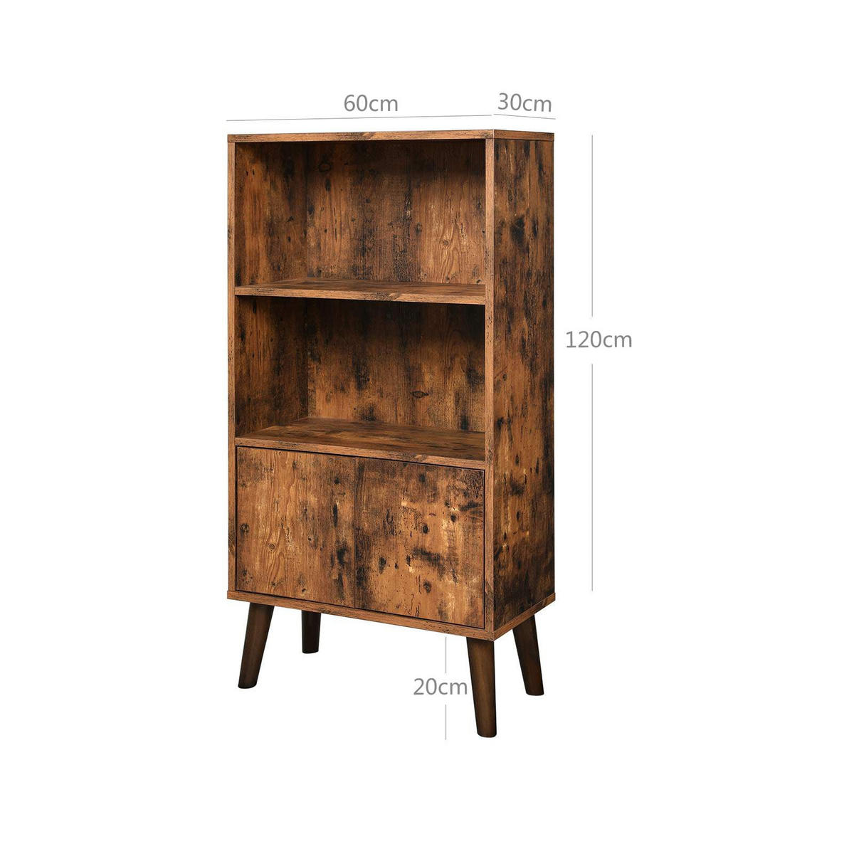 BÜCHERSCHRANK BÜROSCHRANK - Schwarz, Holzwerkstoff (30/120/60cm) - Hansiro