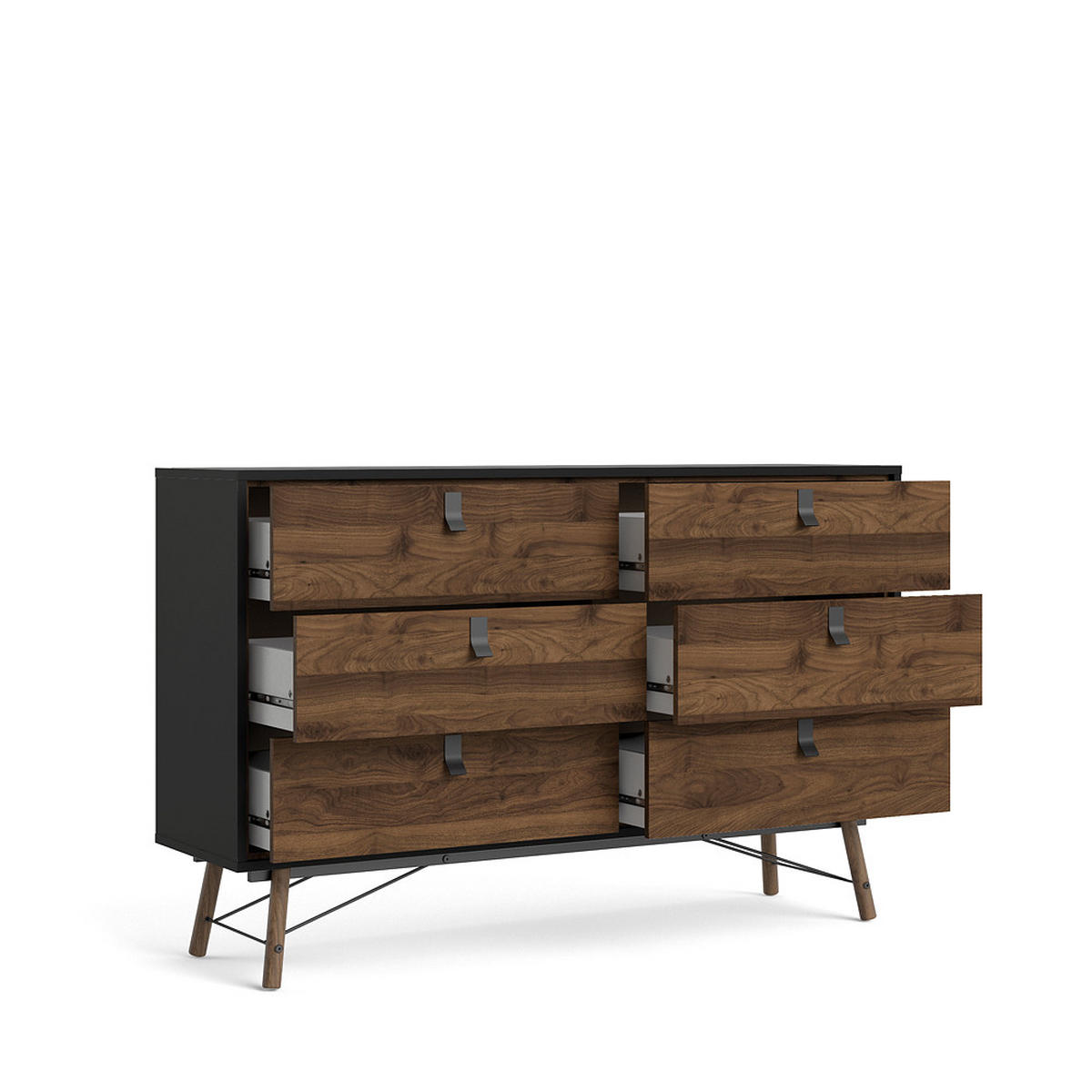 KOMMODE Schwarz - Schwarz, Holzwerkstoff (150/95/40cm) - ebuy24