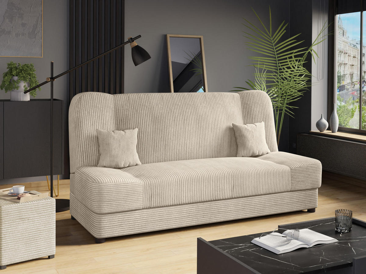 SCHLAFSOFA Jonas Cord - Naturfarben, Holz/Textil (195/86/87cm) - MIRJAN24
