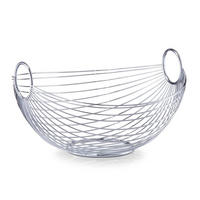 OBST- und Gemüsekorb - Metall oval Silbern 28/25,5/16 cm - Silberfarben, Metall (16cm) - ZELLER