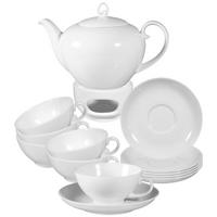 TEESERVICE Rondo/Liane weiß 14er Set - Weiß, Keramik (1/1/1cm) - Seltmann Weiden