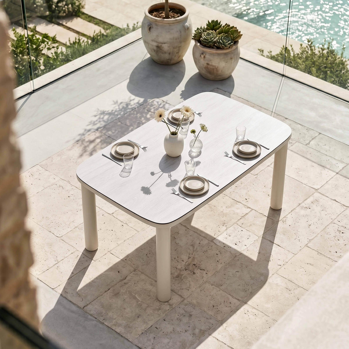 GARTENSET 7-tlg., Beige - Beige, Metall - Oviala