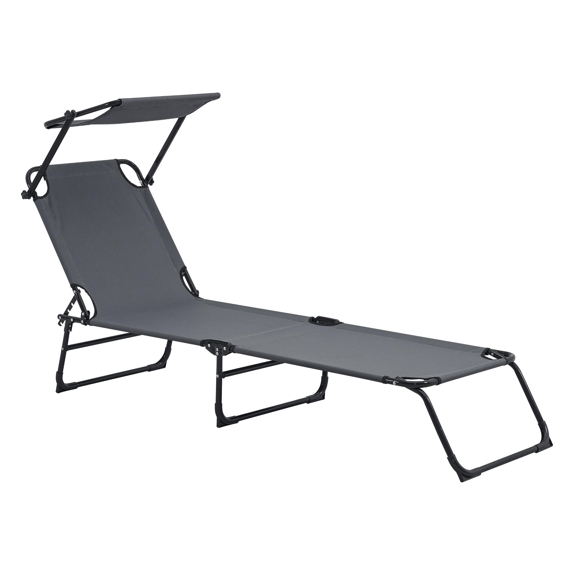 SONNENLIEGE-SET 2 TLG. Lomeda - Dunkelgrau, Metall (187/27/53cm) - casa.pro
