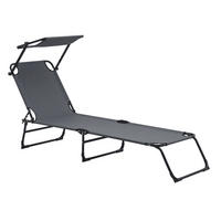 SONNENLIEGE Lomeda - Dunkelgrau, Metall (187/27/53cm) - casa.pro