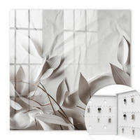 SCHLÜSSELBOX Weiß 30x30 cm – Türöffnung nach rechts - Blattstoff - Beige, Metall (30/30/5cm) - TULUP