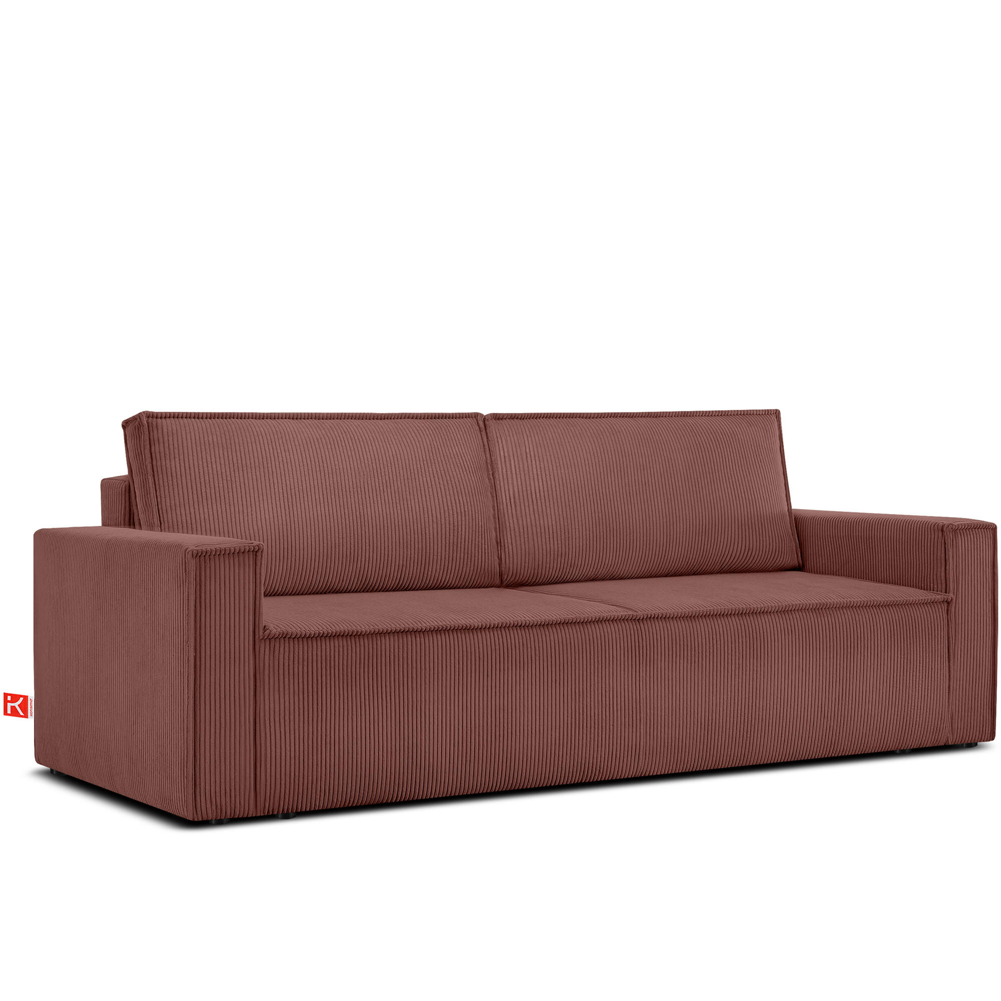 SCHLAFSOFA NAPI in Pet Friendly Cord-Stoff, rosa - Pink/Schwarz, Textil (228/89/101cm) - KONSIMO®