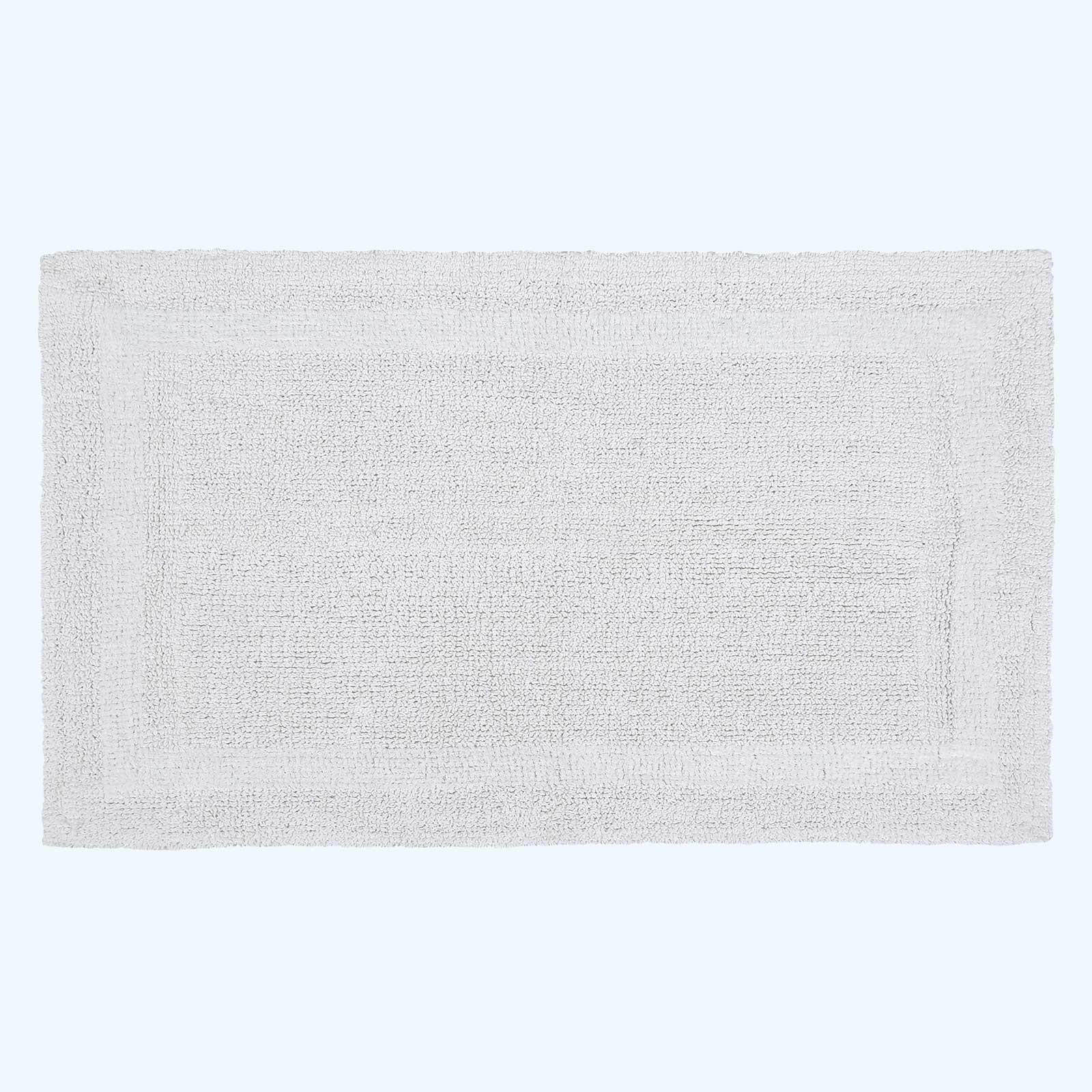 BADEMATTE 50/80 cm, 100% Baumwolle, wendbar - Weiß, Textil (50/80cm) - Homescapes