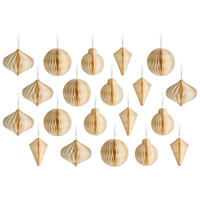 WEIHNACHTSBAUMSCHMUCK 20er Set Papier Beige Jolstra - Beige, Papier (11/10/11cm) - Beliani