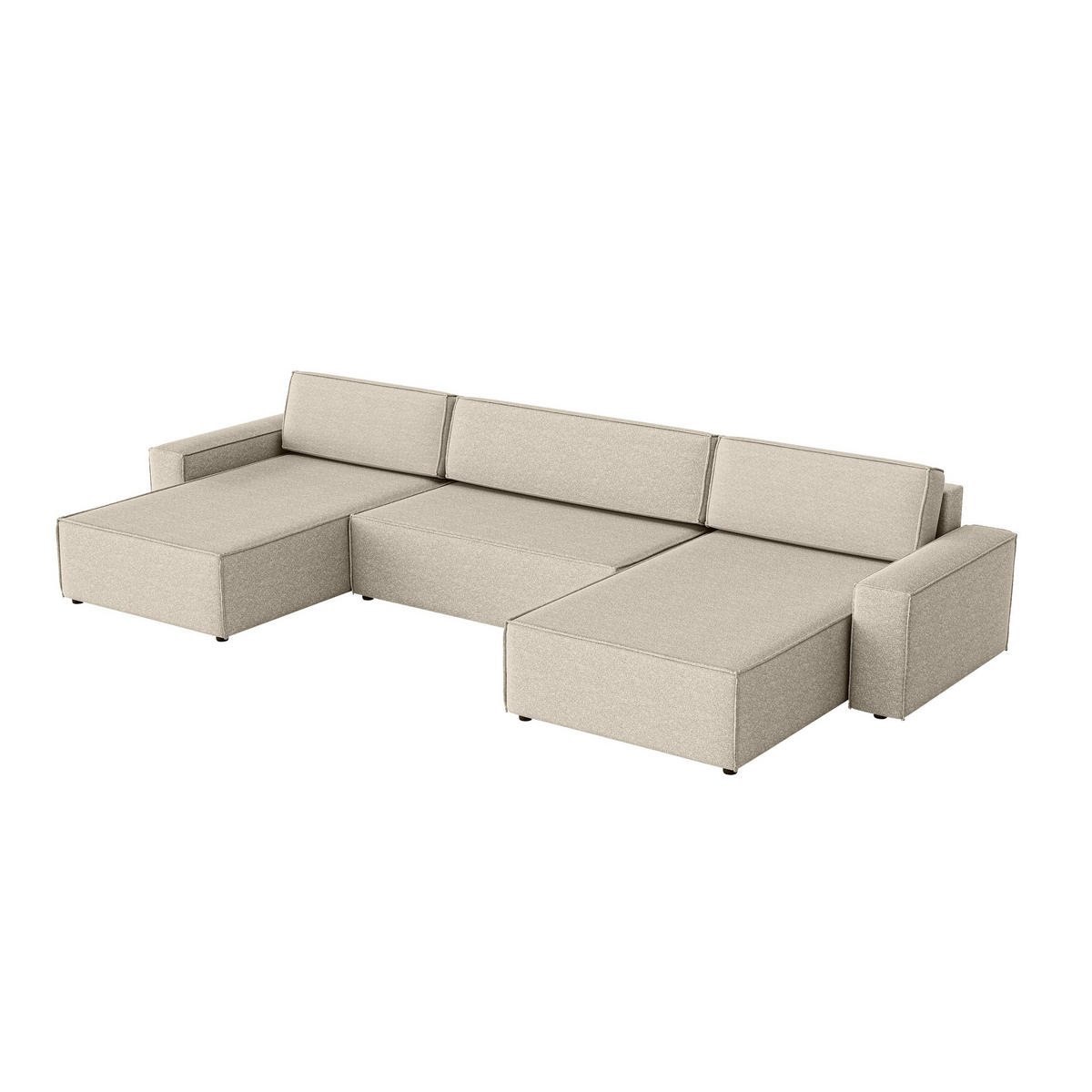 WOHNLANDSCHAFT Lummo U mit Schlaffunktion, Beige - Beige, Textil (386/70/185cm) - Fedve