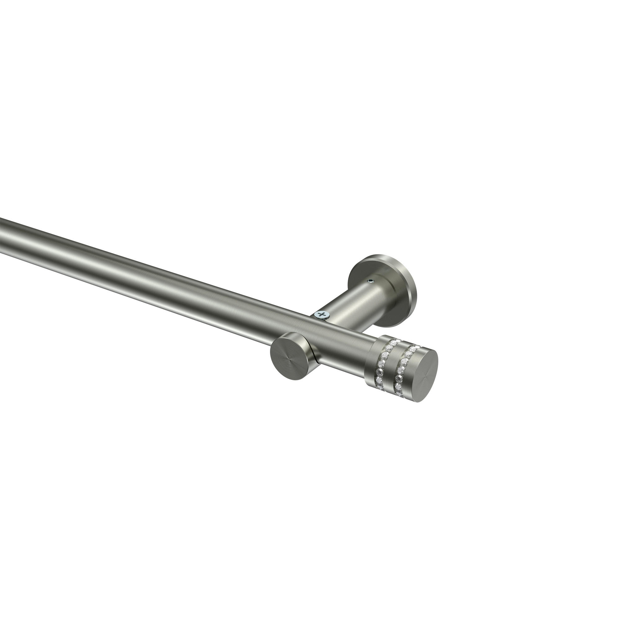 GARDINENSTANGE Platon Estana 200 cm, 1-läufig (ohne Ringe), 20 mm Ø Edelstahl-Optik - Edelstahlfarben, Metall (200cm) - INTERDECO