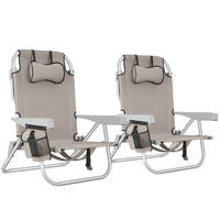 STRANDSTUHL Coral, rückseitige Kühltasche und Aufbewahrungstasche, beige - Beige, Kunststoff (63/78/101cm) - tectake