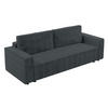 BIGSOFA Aydin Sofa Grau 238/94/85 cm Cord mit Schlaffunktion Bettkasten - Schwarz/Grau, Kunststoff/Textil (238/85/94cm) - AX Living