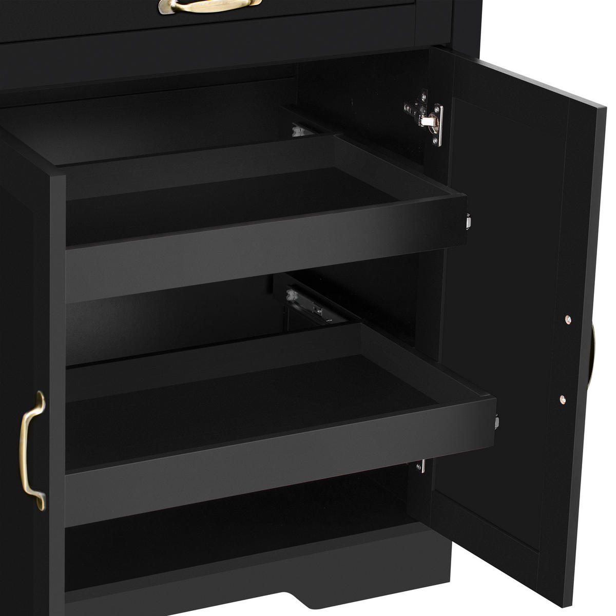 KÜCHENINSEL aus MDF 115x40x87 cm Schwarz mit Schublade & Stauraum - Schwarz, Holzwerkstoff (40/87/115cm) - Modfu