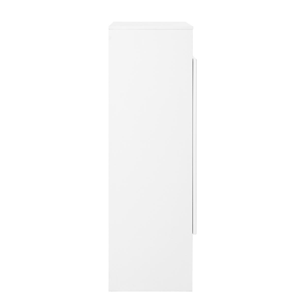 SCHUHSCHRANK aus Spanplatte 73x34x109cm in Weiß mit höhenverstellbaren Einlegeböden - Weiß, Holzwerkstoff (73/109/34cm) - Modfu