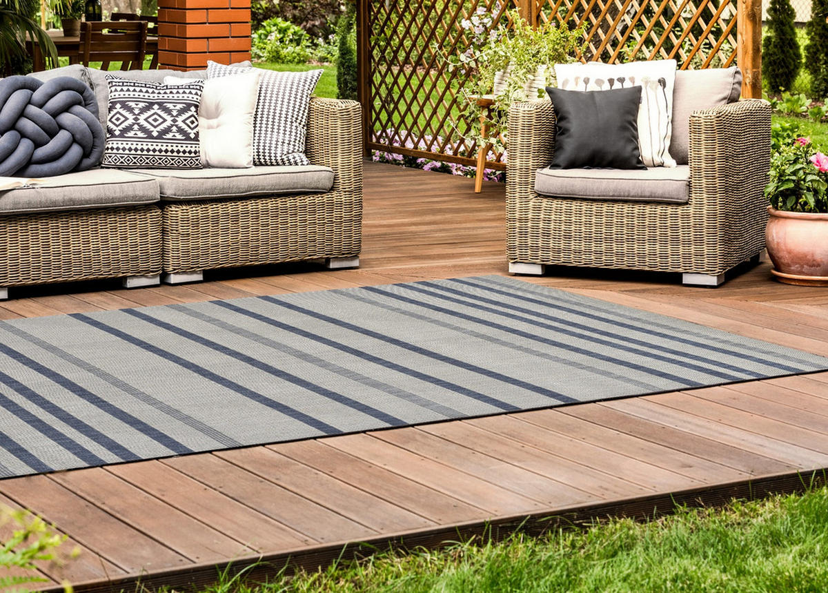 OUTDOOR-TEPPICH Terrace Hellgrau/Beige 160x220 cm - Multicolor, Textil (160/220cm) - Vercai Rugs