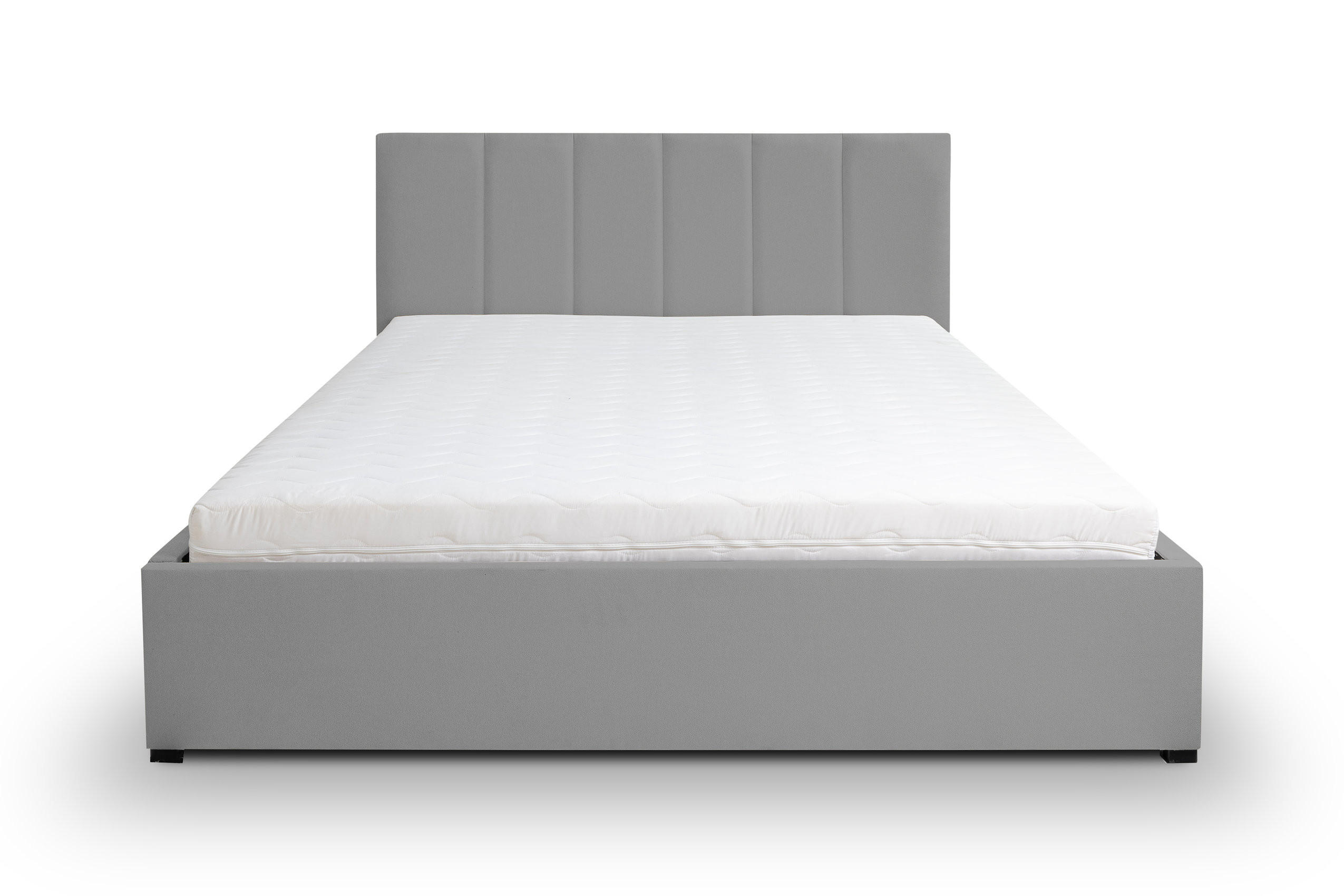 POLSTERBETT LISA mit Kopfteil, 180 x200 cm, Doppelbett mit Bettkasten und Lattenrost aus Velourstoff, Velourstoff, Frabe: Grau - Grau, Holz/Kunststoff (180/200cm) - VENASI MÖBEL