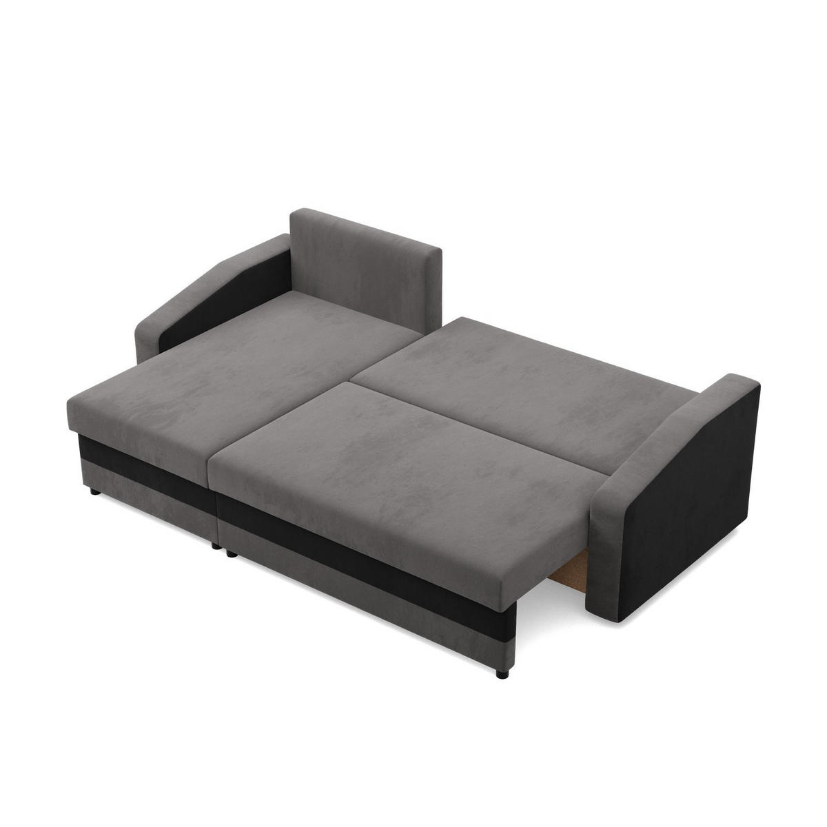 ECKSOFA MIT SCHLAFFUNKTION ORION, Grau + Schwarz - Schwarz/Grau, Textil (231/140cm)