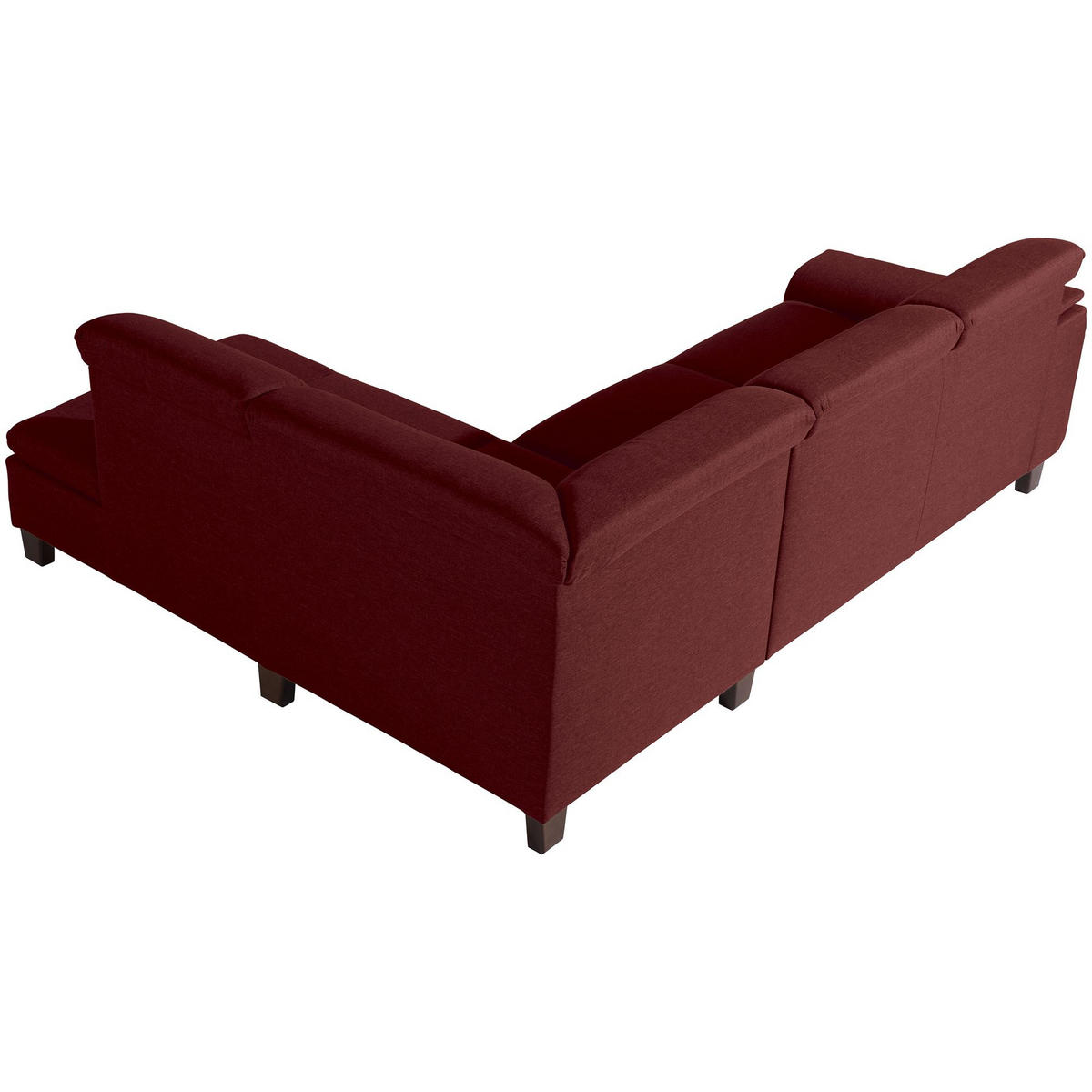 ECKSOFA mit Ottomane rechts Kaylil Flachgewebe rot - Rot, Kunststoff (187/247cm) - 58aufmkessel