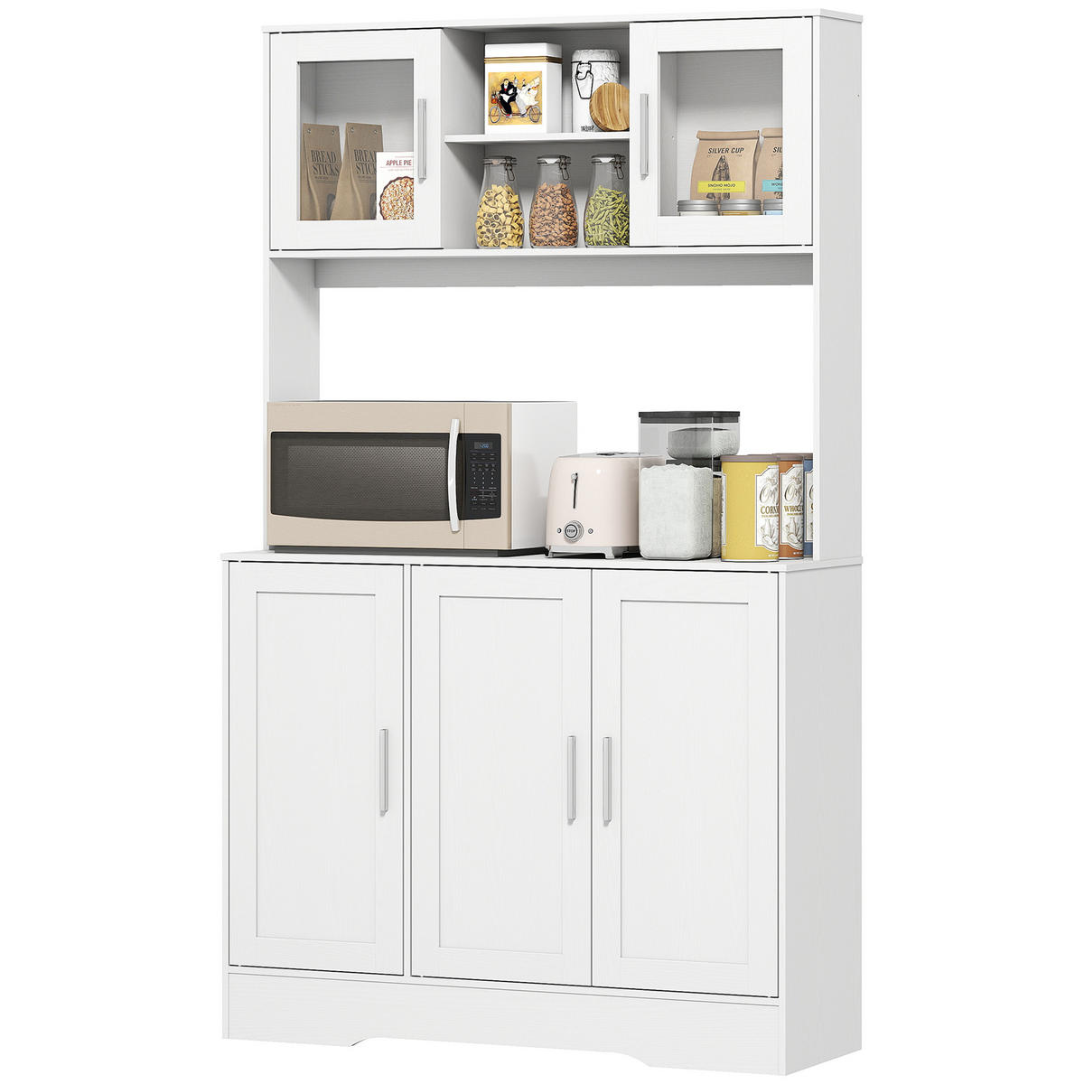 KÜCHENSCHRANK Weiß, 108/35/180 cm - Weiß, Holzwerkstoff (108/180/35cm) - PANGIVO