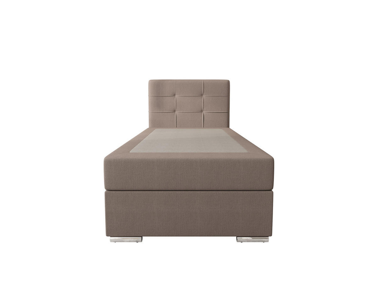 BOXBETT ZILANO 1 mit Matratze H3 und Topper 90x200 Cosmic 808 - Braun, Holz/Textil (90/200cm) - Bedante