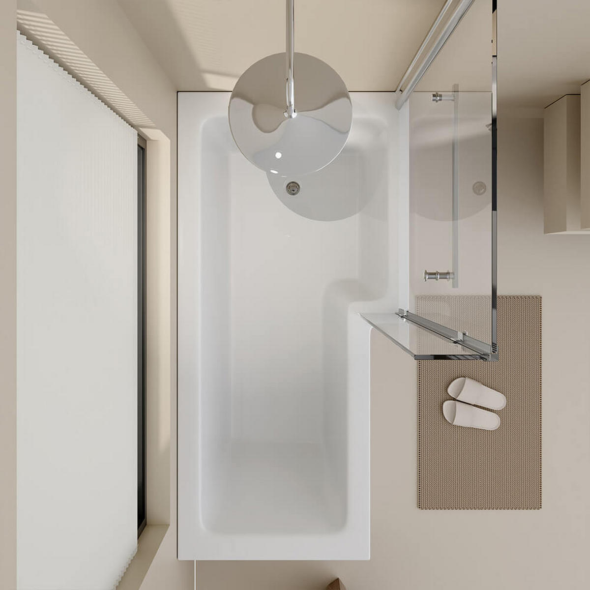DUSCHBADEWANNE ELARA - 170 x 85 cm Links - Weiß, Keramik (170/53/85cm) - Home Deluxe