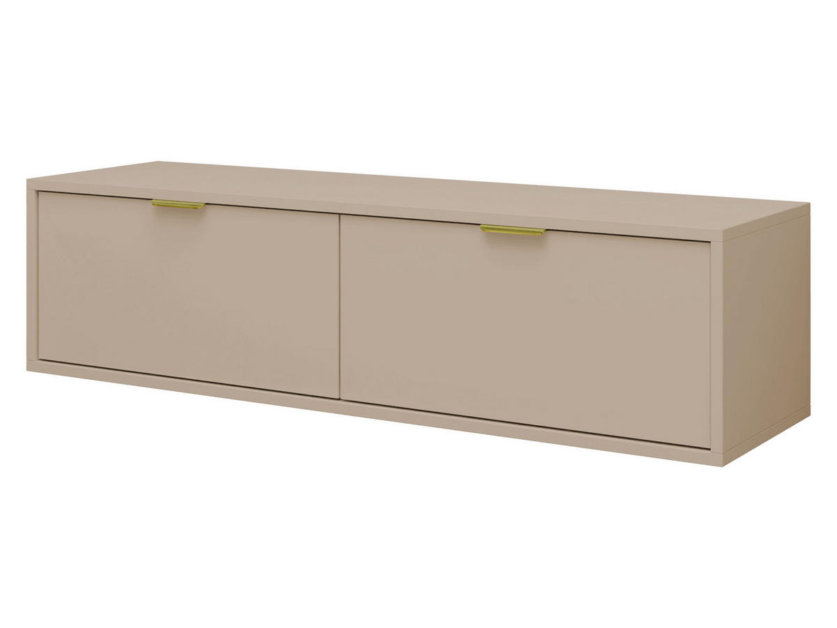 TV-LOWBOARD Senna 140 - Kaschmir/Goldfarben, Holzwerkstoff/Metall (140/35/33cm) - MIRJAN24