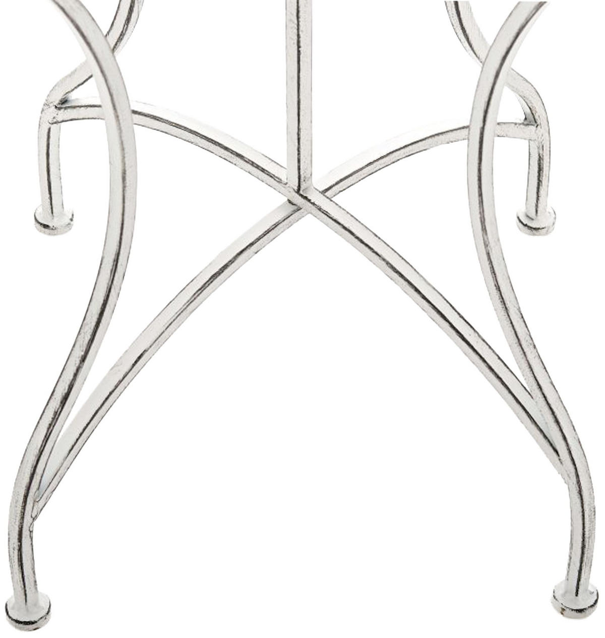 GARTENTISCH eckig 60/60/72 cm Metall Antik Weiß - Perlmutt, Metall (60/60/72cm) - CLP