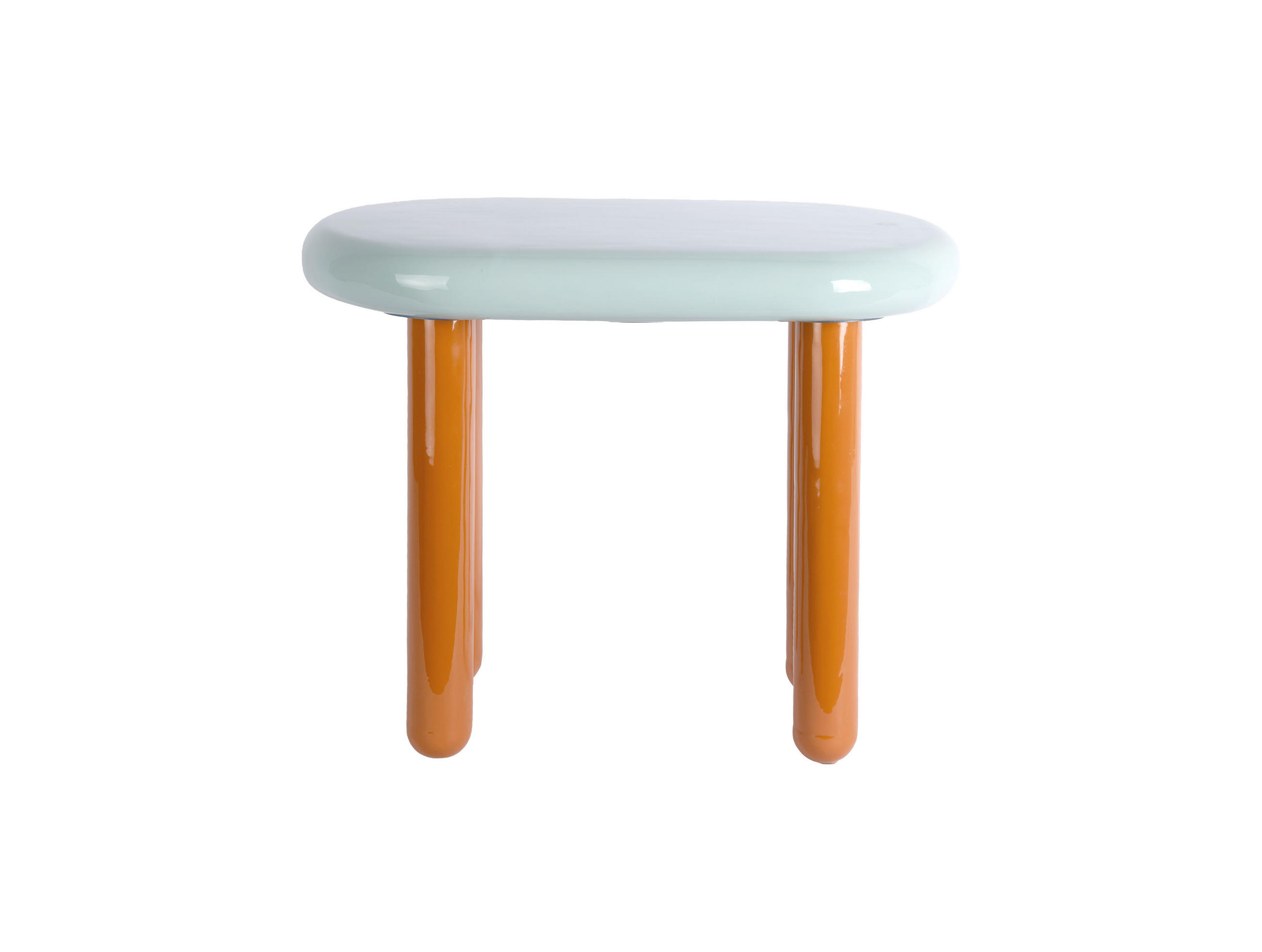 BEISTELLTISCH Firenze Oval - Blau/Orange - 52/30/42 cm - Blau, Metall (52/30/42cm) - Leitmotiv