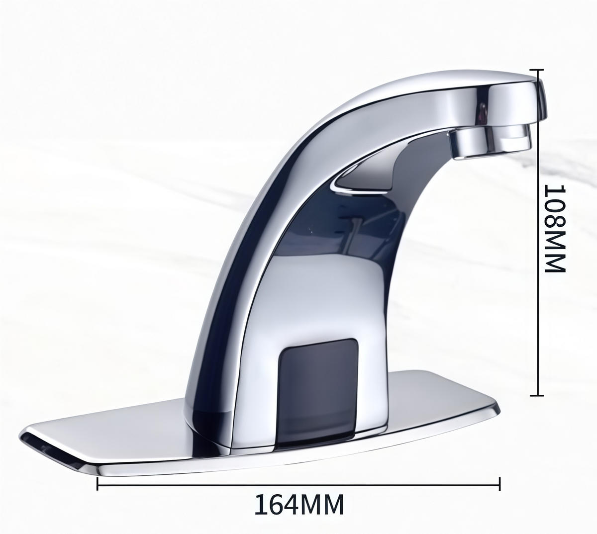 WASCHTISCHARMATUR INFRAROT BERÜHRUNGSFREI WASSERSPAREND - Silberfarben, Metall (31/5/9cm) - Authentics