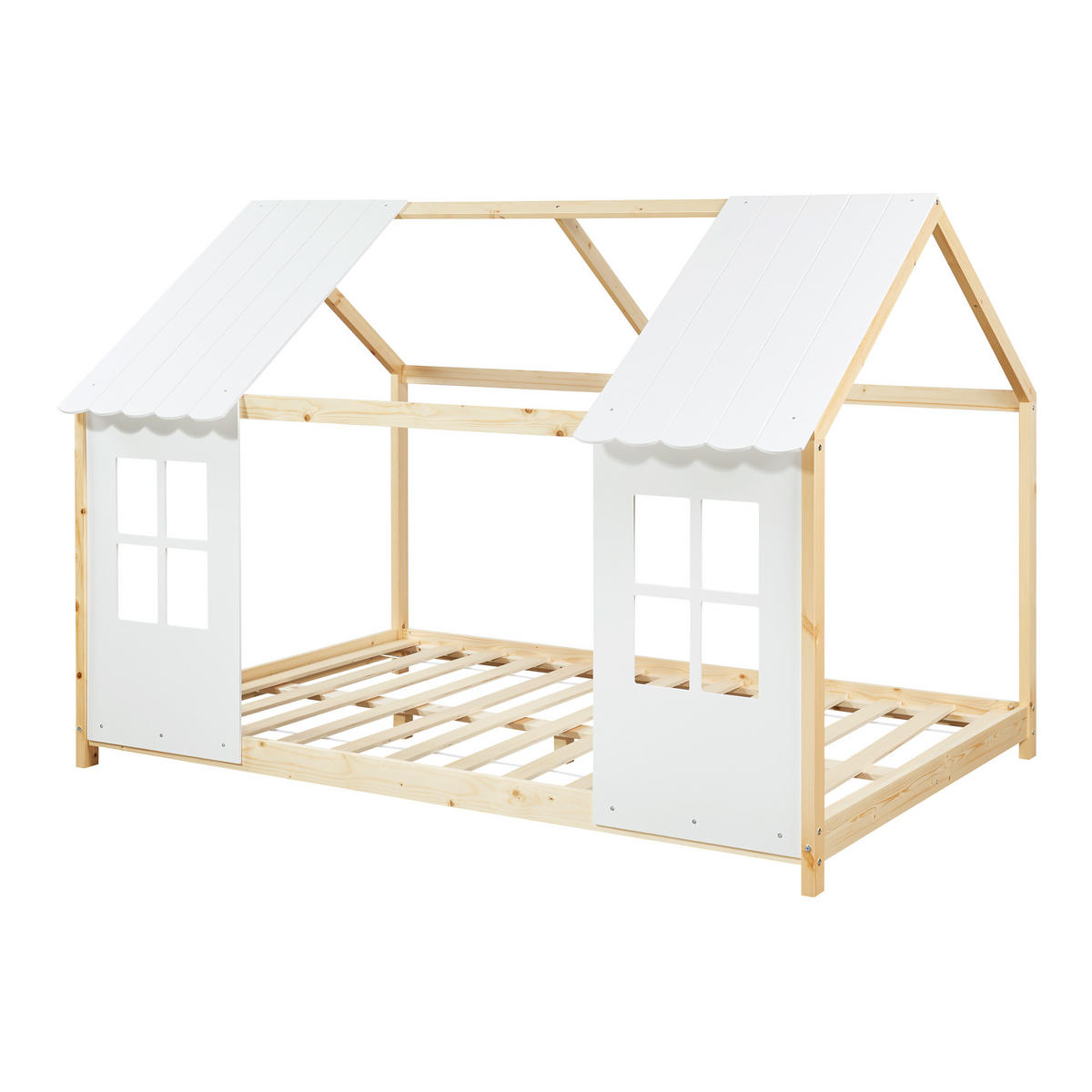 HAUSBETT Tostedt - Naturfarben, Holz (140/200cm) - [en.casa]